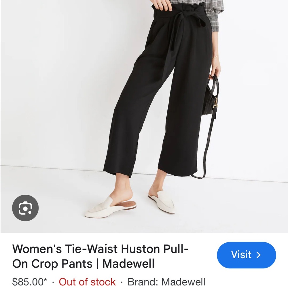 Madewell Tie Waste Crop Dress Pant